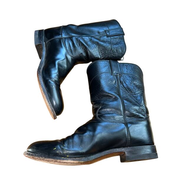 Justin 3133 Jackson Kipskin Cowboy Western Leather Roper Mens Boots Size 12 D - Picture 8 of 8